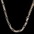 Solid Sterling Silver 5mm Figaro Franco Chain Necklace (24")