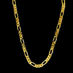 Gold Plated Solid Sterling Silver Figaro Franco Chain Necklace // 5mm
