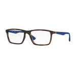 Men's 0RX7056 Rectangle Optical Frames // Tortoise + Blue