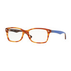 Ray-Ban // Men's 0RX5228 Rectangle Optical Frames // Light Brown Havana + Blue