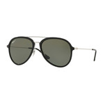 Men's Aviator Nylon Sunglasses // Black + Silver + Gray Gradient
