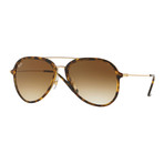 Men's Aviator Nylon Sunglasses // Tortoise Gold + Light Brown Gradient