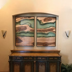 River Series XL Matched Panels with Dual River // English Walnut + Green Glass