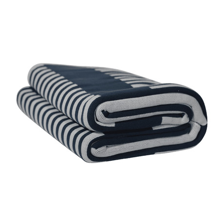 Premium Woven Blanket // Navy Ladders
