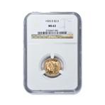 1925-D Indian Head $2.50 Gold Piece NGC Certified MS63