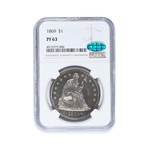 1869 Seated Liberty Dollar NGC & CAC Certified PF63