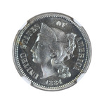 1884 Three Cent Nickel NGC Certified PF66