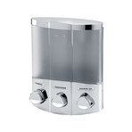 Euro Trio Dispenser // 3 Chamber (Satin Silver)