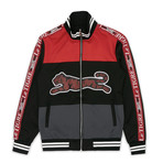 New Tri Color Track Jacket // Gray + White + Black + Red (XL)