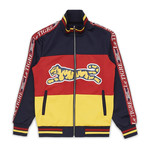 New Tri Color Track Jacket // Red + Blue + Yellow (S)