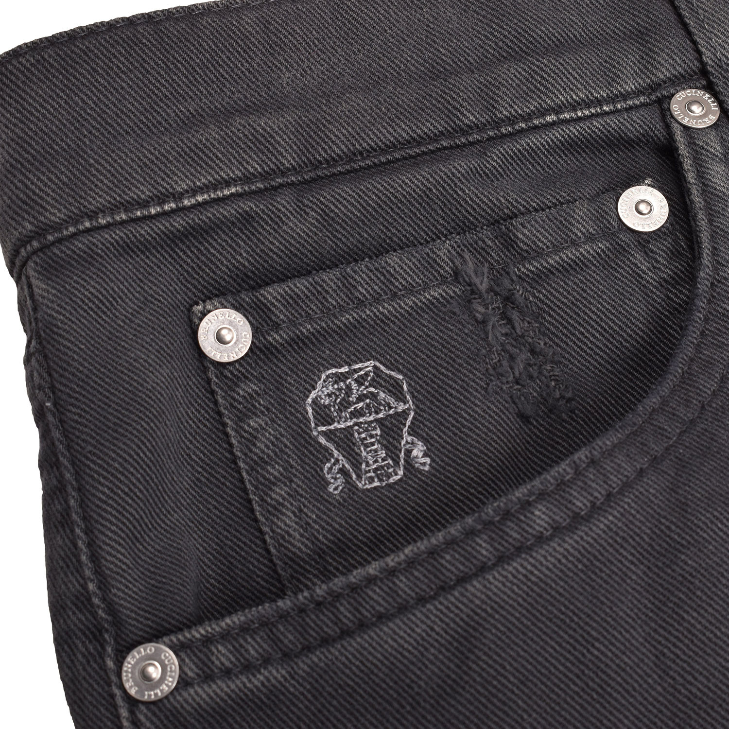 Distressed 5-Pocket Denim Jeans // Black (34WX32L) - Designer Fashion ...