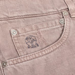 Distressed 5-Pocket Denim Jeans // Beige (34WX32L)