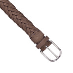 Suede Knitted Belt // Dark Brown (85cm)