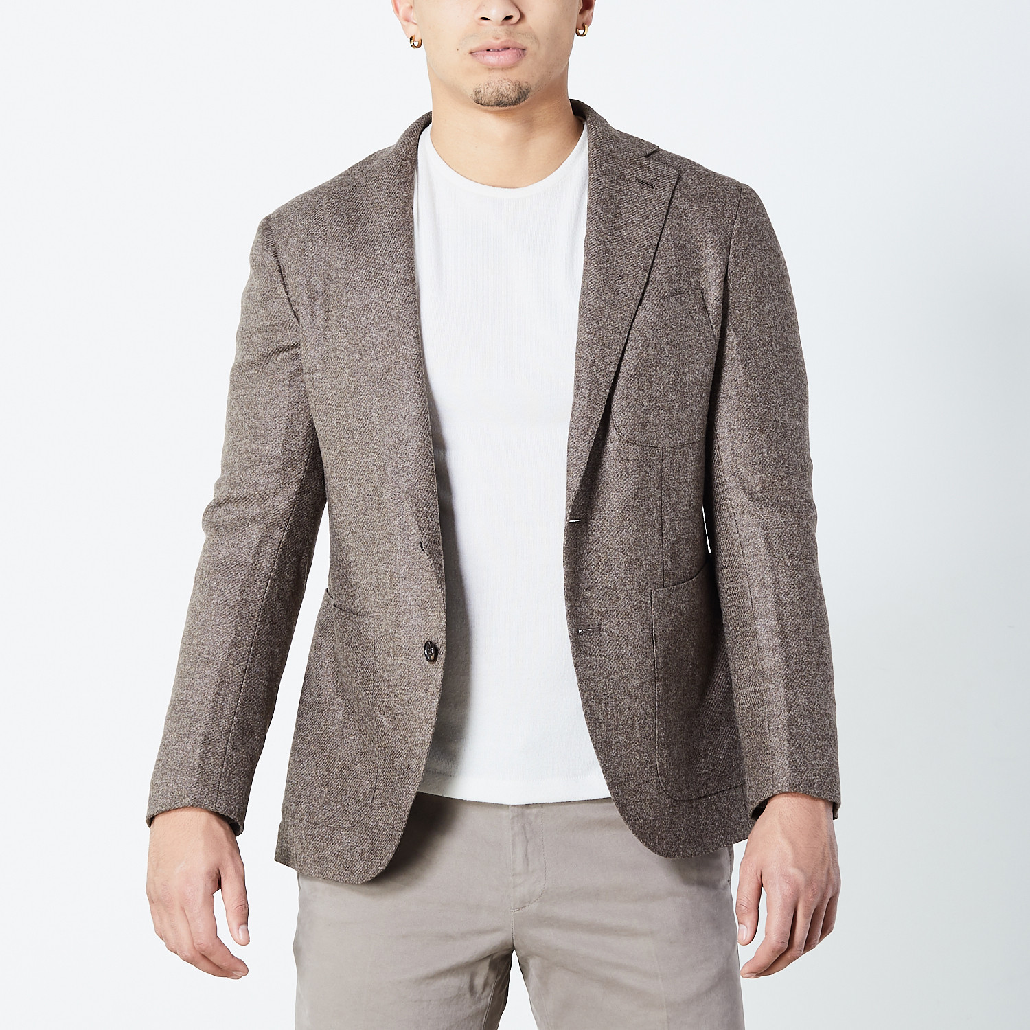 Fez Half Lined Tailored Jacket // Taupe (Euro: 46) - Caruso - Touch of ...