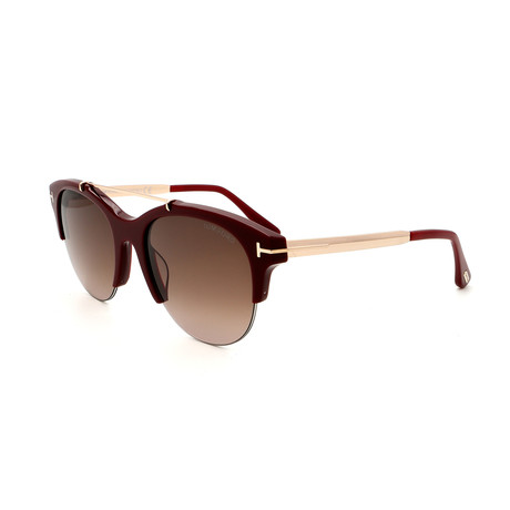 Women's FT05175569T Sunglasses // Shiny Bordeaux + Brown Smoke