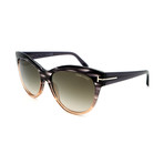 Tom Ford // Women's FT04305620P Sunglasses // Dark Havana + Smoke Gradient