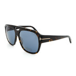 Tom Ford // Men's FT06306152V Sunglasses // Dark Tortoise + Blue