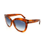Women's FT05245653W Sunglasses // Blonde Havana + Blue Gradient