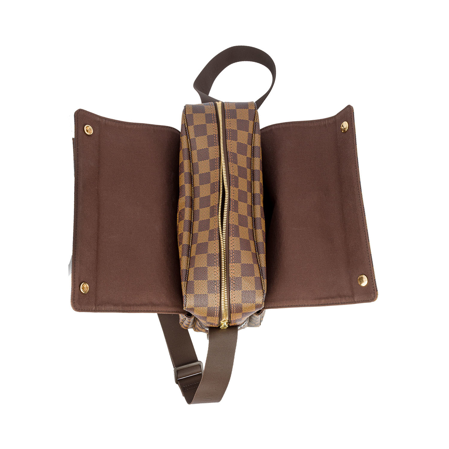 Louis Vuitton // Damier Ebene Naviglio Shoulder Messenger Bag V1