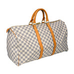 Louis Vuitton // Damier Canvas Keepall Duffle 50 Travel Bag // White // Pre-Owned