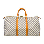 Louis Vuitton // Damier Canvas Keepall Duffle 50 Travel Bag // White // Pre-Owned