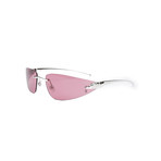Unisex T8200632 Sunglasses // Shiny Silver + Burgundy