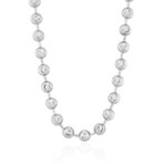 Solid Sterling Silver Moon Cut Bead Chain // 5mm (26")