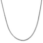 Solid Sterling Silver Franco Chain Necklace // 3mm (26")