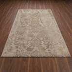 Traditional Wool Damask Area Rug // Camel // 8' x 10'