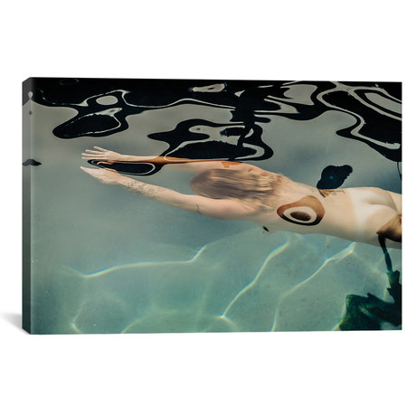 Naked Woman Diving In Swimming Pool // Panoramic Images (18"W x 12"H x 0.75"D)