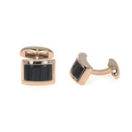 Victor Mayer 18k Yellow Gold Enamel Onyx Cufflinks