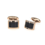 Victor Mayer 18k Yellow Gold Enamel Onyx Cufflinks