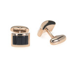 Victor Mayer 18k Yellow Gold Enamel Onyx Cufflinks