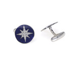 Victor Mayer 18k White Gold Enamel Diamond Cufflinks I