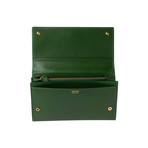 Women's Leather Large Wallet // Green
