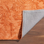 Traditional Wool Damask Area Rug // Pumpkin // 9' x 13'