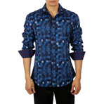 Nikki Long-Sleeve Button-Up Shirt // Blue (3XL)