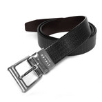 Antonio Reversible Leather Belt // Handcrafted in USA // Black + Brown (34)