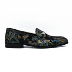 Stewart Leather Loafers // Black Blue Design (Euro: 39)