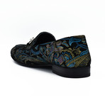 Stewart Leather Loafers // Black Blue Design (Euro: 42)