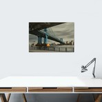 Manhattan Bridge With Gray Skies // Nick Savides (18"W x 12"H x 0.75"D)