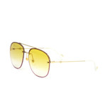 Women's Oval Sunglasses // Gold + Pink