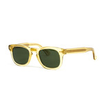 Unisex Transparent Square Sunglasses // Yellow + Green