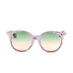Women's Round Sunglasses // Pink Pearl + Green