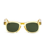 Unisex Transparent Square Sunglasses // Yellow + Green