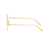 Women's Aviator Shape Sunglasses // Gold + Clear