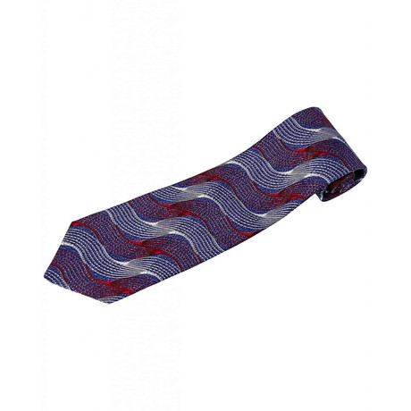 Zilli // 100% Silk Tie // Blue + Red