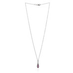 Piero Milano 18k White Gold Ruby + Diamond Necklace