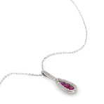Piero Milano 18k White Gold Ruby + Diamond Necklace