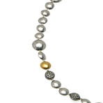 Gurhan Sterling Silver + 24k Yellow Gold Diamond Mixed Lentil Necklace